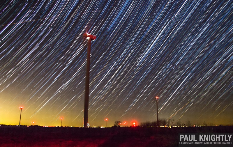 Waverly, Kansas Windfarm Star Trails (2016)